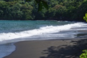 Black sand beach Tahiti
